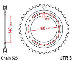 JT Hinteres Ritzel Stahl [47 Zähne] BMW F 800 R 09-13 Farbe schwarz