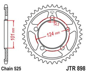 JT Hinteres Ritzel Stahl [41 Zähne] KTM 950/990/1190 RC8 /DUKE/ SUPERMOTO Farbe schwarz