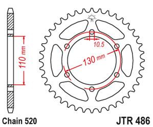 Stahl Kettenrad Hinten JT JTR486.47 ilość zębów 47Z