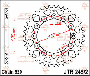 JT Hinteres Ritzel Stahl [41 Zähne] HONDA XL 600 LM 85-88