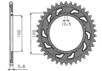 Sunstar Kettenrad aus Stahl APRILIA RS 125 06-12  [40]