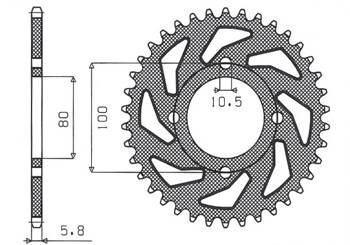 Sunstar Kettenrad aus Stahl SUZUKI GZ 250 MARAUDER 99-10 / GN 250 82-99 [41]