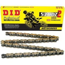 DID Kette 520 DZ2 104 Glieder ohne O-Ringe offener gold/schwarzer Druckknopfverschluss