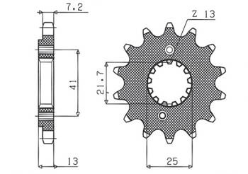 Sunstar Vorderes Kettenrad aus Stahl HONDA VT 600C SHADOW 90-07 [16]