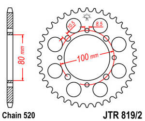 JT Hinteres Ritzel Stahl [41 Zähne] SUZUKI GZ 250 MARAUDER 99-10 / GN 250 82-99