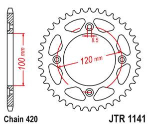 JT Hinteres Ritzel Stahl [51 Zähne] BETA 50 RR ENDURO / ENDURO RACING / ENDURO SPORT 18-19