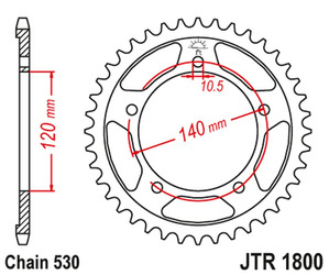 JT Hinteres Ritzel Stahl [43 Zähne] SUZUKI GSF 1250 06-16 / GSXR 1000/1300 Farbe schwarz