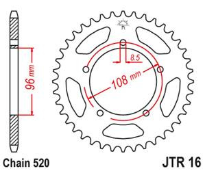 JT Hinteres Ritzel Stahl [44 Zähne] APRILIATUAREG/TUAREG WIND 86-88 / GILERA 125 XR/1 88
