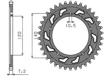 Sunstar Kettenrad aus Stahl SUZUKI DL 1000 / GSXR 750 00-03 [41]
