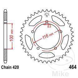 Stahl Kettenrad Hinten JT JTR464.50 ilość zębów 50Z