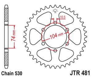 JT Hinteres Ritzel Stahl [42 Zähne] KAWASAKI Z 400/550 80-83 / Z 650 79 / KH 500 72-75