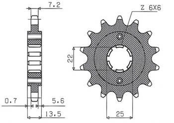 Sunstar Vorderes Kettenrad aus Stahl HONDA XL 600V 87-88 [15]