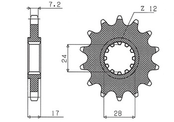Sunstar Vorderes Kettenrad aus Stahl HONDA CB 600 HORNET 98-06 [14]