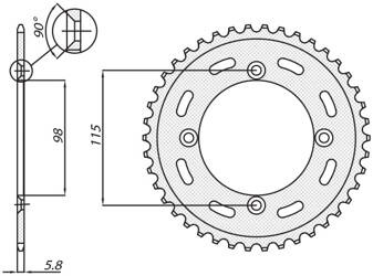 Sunstar Kettenrad aus Stahl KTM SX 65 12-15  [46]