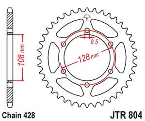 JT Hinteres Ritzel Stahl [42 Zähne] SUZUKI TS 100/125 82-84 / DR 100 83-90