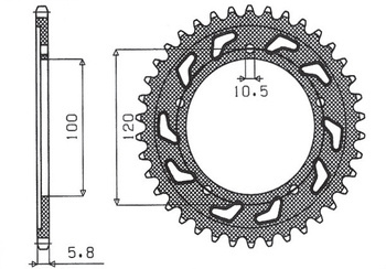 Sunstar Kettenrad aus Stahl APRILIA PEGASO 650 STRADA/TRIAL 05-09  [44]