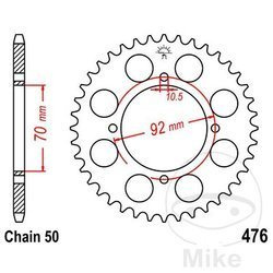 Stahl Kettenrad Hinten JT JTR476.40 ilość zębów 40Z
