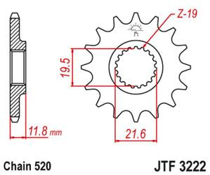 JT Vorderes Ritzel [12 Zähne] POLARIS 250/300/350/400/425 89-99