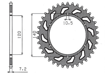 Sunstar Kettenrad aus Stahl KAWASAKI ZR 750 ZEPHYR 91-99 / W 650 99-06 [39]