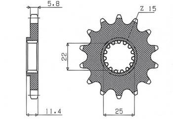 Sunstar Vorderes Kettenrad aus Stahl KTM LC4 400/600/620/640/690 [15]