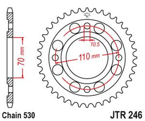 JT Hinteres Ritzel Stahl [36 Zähne] HONDA CB 400N 79-80