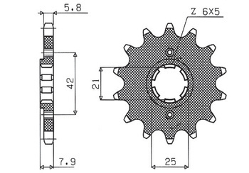 Sunstar Vorderes Kettenrad aus Stahl YAMAHA XT 600 83-86 / TT600 / XT550 [15]