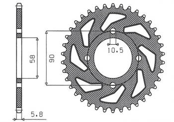 Sunstar Kettenrad aus Stahl HONDA XL 125V VARADERO 01-13 [45]