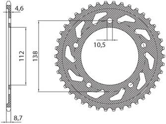 Sunstar Kettenrad aus Stahl YAMAHA YZF R6 99-02  [48]