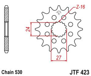 JT Vorderes Ritzel [17 Zähne] SUZUKI GSXR 1000 09-16 / HAYABUSA 08-19 / B-KING 08-12 mit Schwingungsdämpfer