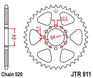 JT Hinteres Ritzel Stahl [48 Zähne] SUZUKI TF 185 81- / DR 200 86-91