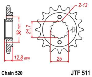Ritzel vorne JT JTF511.16 (16Z)