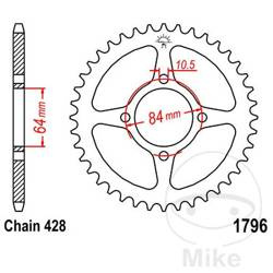Stahl Kettenrad Hinten JT JTR1796.51 ilość zębów 51Z