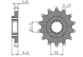 Sunstar Vorderes Kettenrad aus Stahl KAWASAKI ER5 97-06 [17]