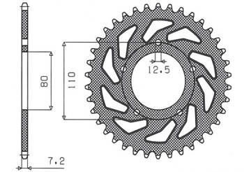 Sunstar Kettenrad aus Stahl HONDA CB 500 94-03 / CB 750F 93-03 [40]