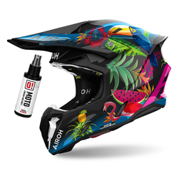 Airoh Twist 3 Amazonia Helm schwarz, grün, blau / glänzend