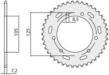 Sunstar Kettenrad aus Stahl YAMAHA XT 125X/SM 05-09  [50]