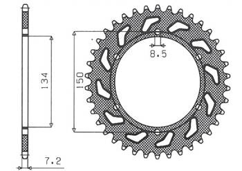Sunstar Kettenrad aus Stahl KAWASAKI KMX 125 86-03  [48]