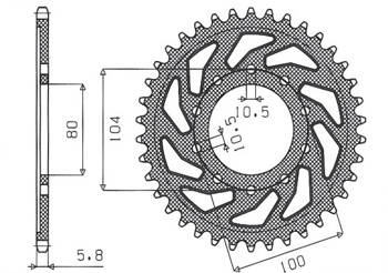 Sunstar Kettenrad aus Stahl KAWASAKI ZXR 400 88-02 / Z800 13-14  [45]