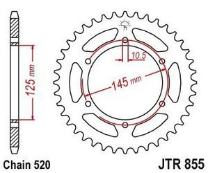 Stahl Kettenrad Hinten JT JTR855.47 ilość zębów 47Z
