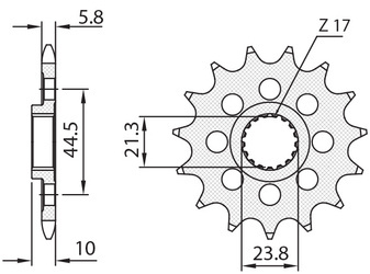 Sunstar Vorderes Kettenrad aus Stahl SUZUKI RMZ 450 08-12 [13]