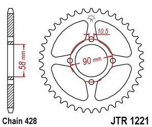 Stahl Kettenrad Hinten JT JTR1221.42 ilość zębów 42Z