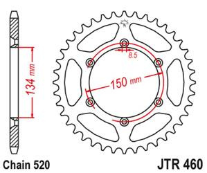 JT Hinteres Ritzel Aluminium [46 Zähne] KAWASAKI KX/KXF 84-20 Farbe schwarz