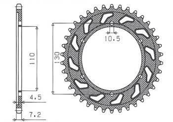 Sunstar Kettenrad aus Stahl YAMAHA R6 06-15 / MT-09 14-15 Tenere /WORLD RAID 700 19-23 / SUZUKI GSXR 750 11-15 [48]