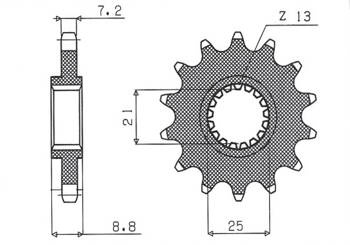 Sunstar Vorderes Kettenrad aus Stahl KAWASAKI ZX9R 02-03 / Z 1000 03-06 [16]