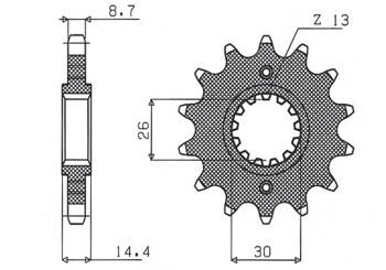 Sunstar Vorderes Kettenrad aus Stahl HONDA VFR 800 02-14 [16]
