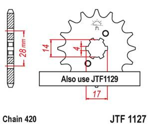 JT Vorderes Ritzel [12 Zähne] DERBI GPR/SENDA 50 00-06 / GILERA GP 50 02-03 / ZULU 50 01-02