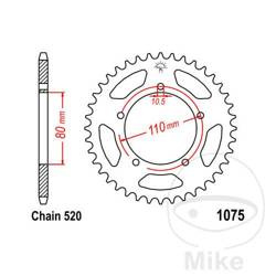 Stahl Kettenrad Hinten JT JTR1075.39 ilość zębów 39Z