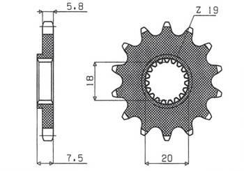 Sunstar Vorderes Kettenrad aus Stahl HONDA CR 125 87-03 [13]