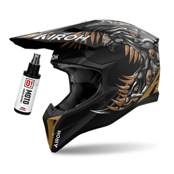 Airoh Wraaap Reloaded Helm weiß, schwarz, rot / glänzend