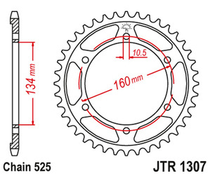 JT Hinteres Ritzel Stahl [42 Zähne] HONDA CBR 600RR 03-06 Farbe schwarz
